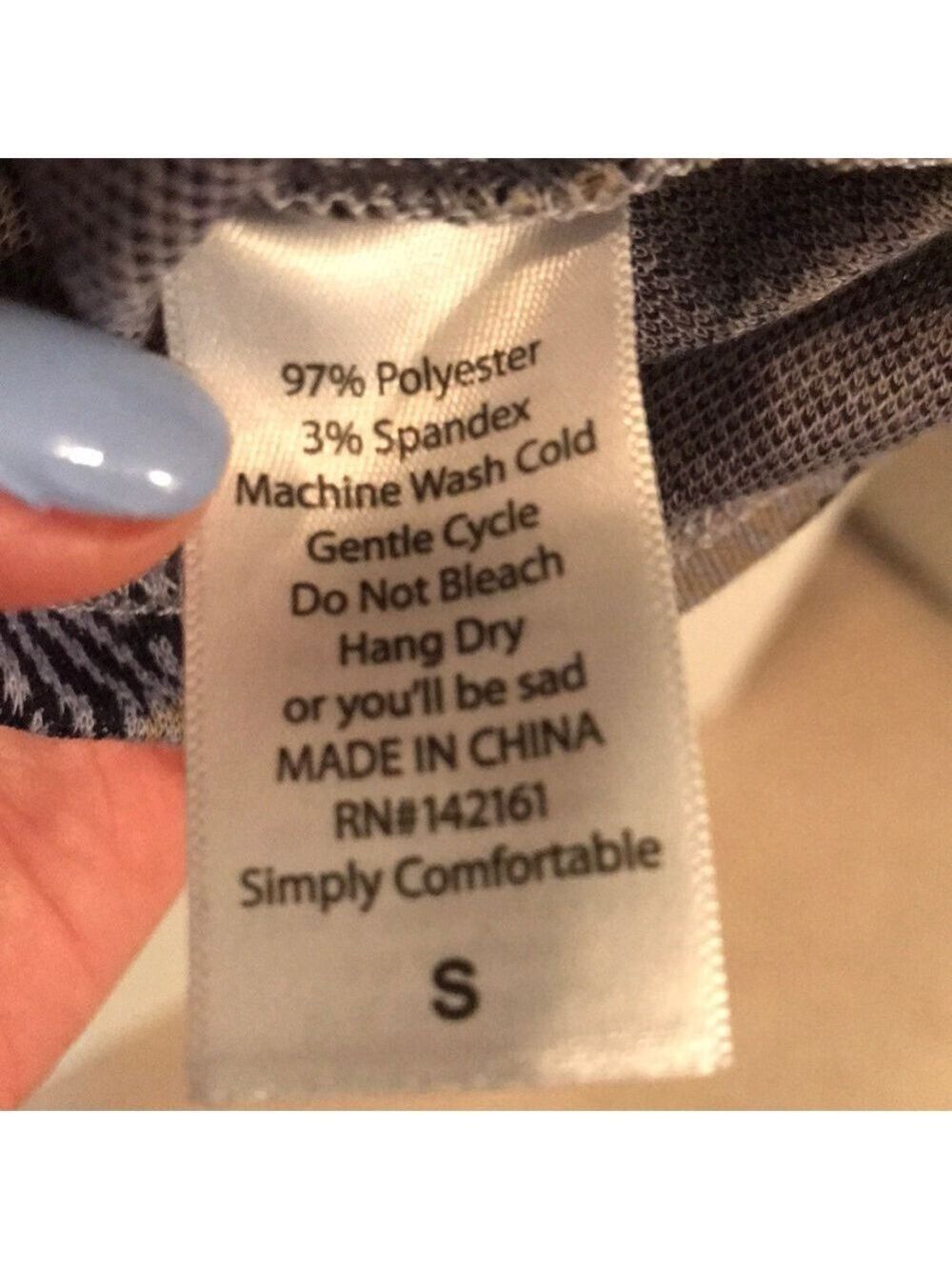 Lularoe Grey and Blue Striped Amelia - Picture 5 of 5